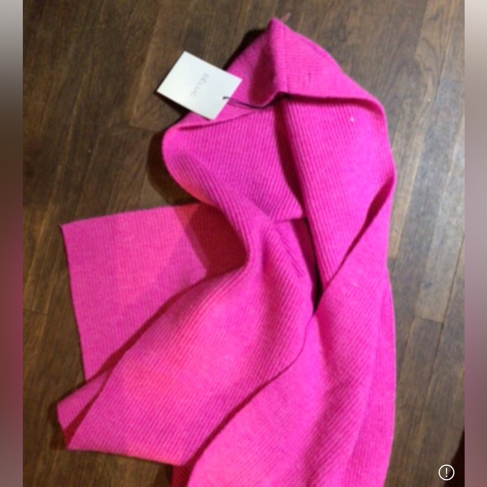 NEaw! DELUC Hot Pink Ribbed Knit Sweater head scarf